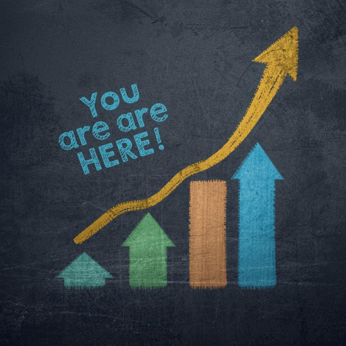 career progression visual with you are here arrow pointing to next level, upward arrow indicators, career pathway diagram, professional growth concept, steps leading upward, journey from current (1)